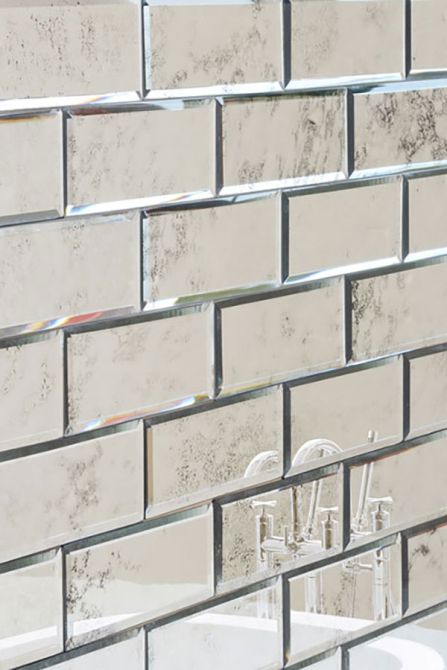 Mirrored Vintage Effect Rectangle Wall Tiles Pack - Image #0