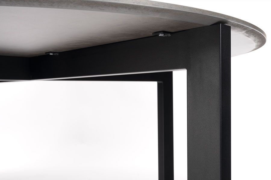 Niven 6-8 Seat Dining Table Concrete Effect - Black Legs-view6