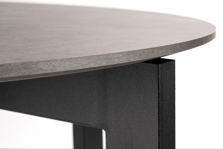 Niven 6-8 Seat Dining Table Concrete Effect - Black Legs-view4