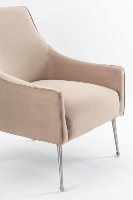 Mason Fateuil, piétement argent - Taupe-view5