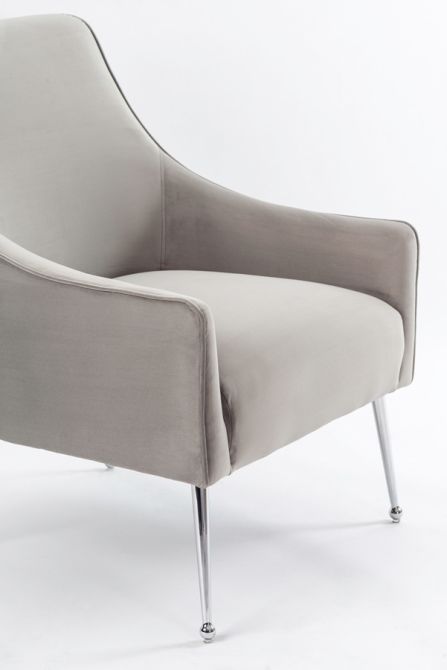 Mason lounge Chair - Dove Grey - Silver Legs - Image #0