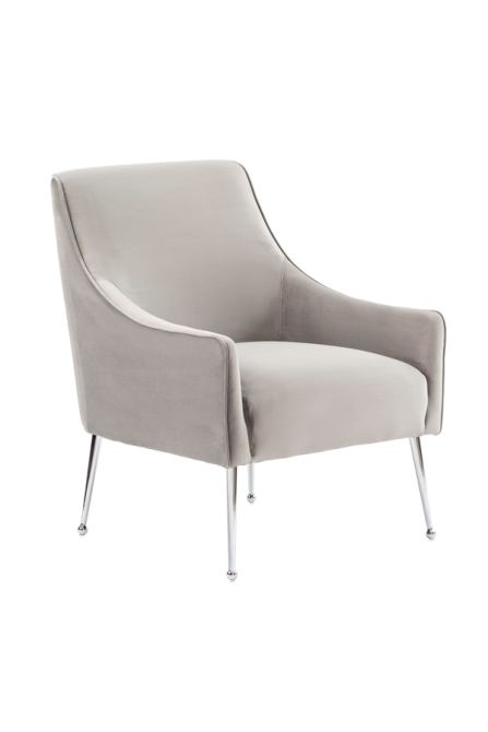 Grey accent chair clearance with silver legs