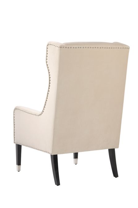 Grayson Fauteuil, finition argent – Craie-view4