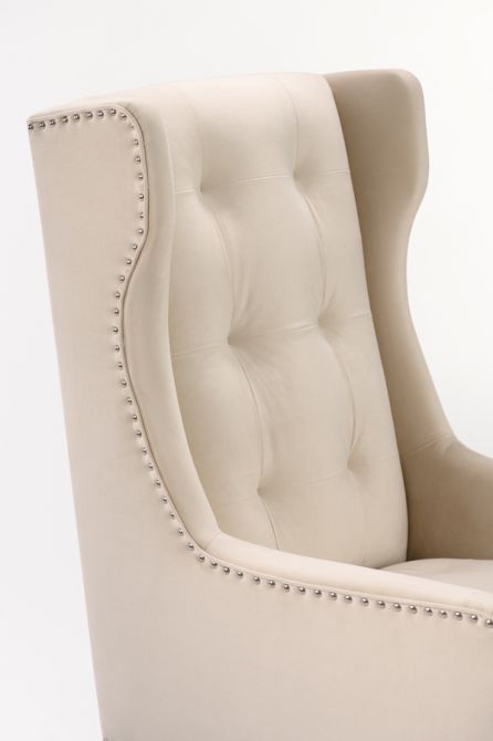 Grayson Fauteuil, finition argent – Craie-view5