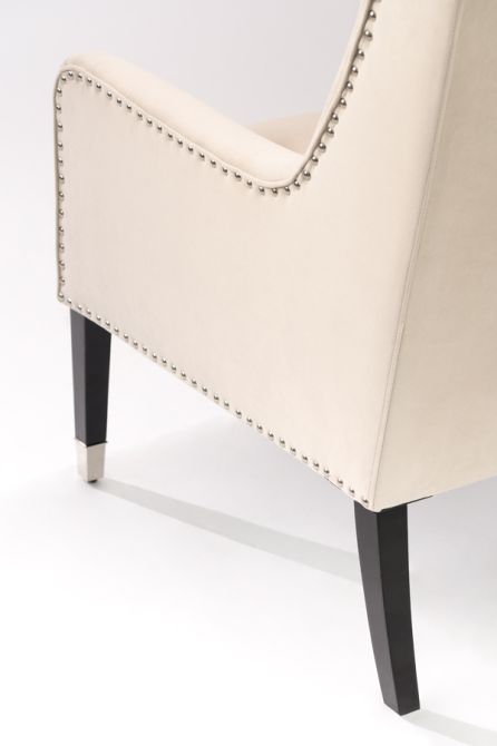 Grayson Fauteuil, finition argent – Craie-view9