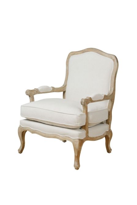 Le Brun - French Oak Oatmeal Occasional Armchair  - Image #0