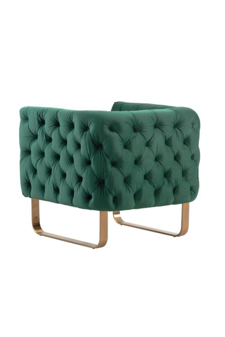 Grosvenor Poltrona - Verde bottiglia - Ottone spazzolato-view3