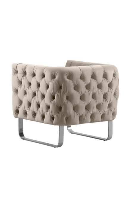 Grosvenor Armchair - Taupe - Brushed Silver  - Image #0