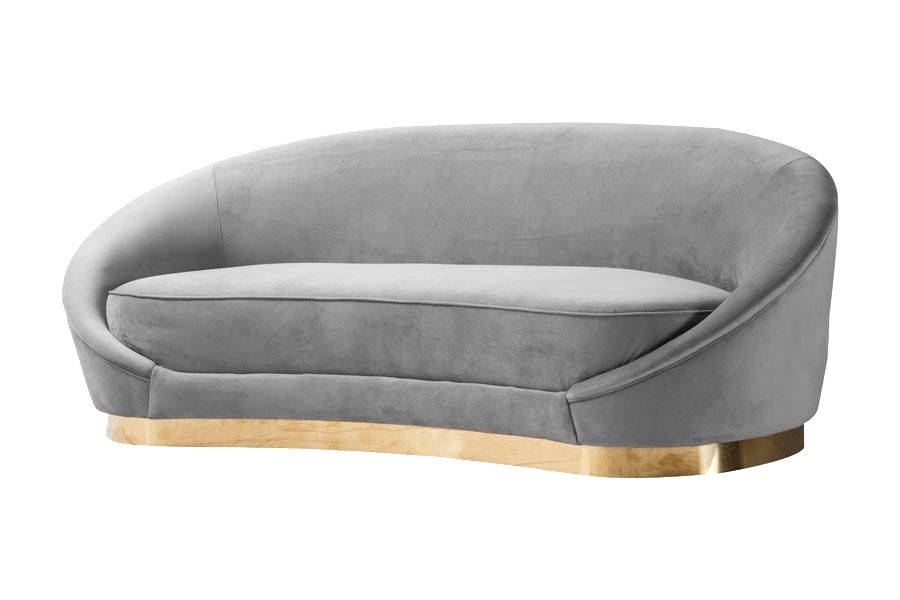 Selini 3-Sitzer Sofa - Messing - Basis - Taubengrau-view3