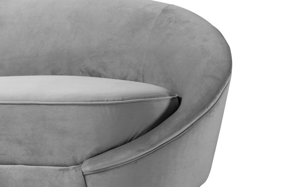 Selini Three Seat Sofa - Dove Grey Brass Base - Image #0