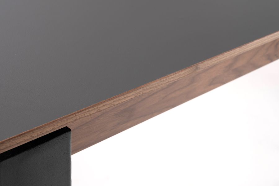 Corinna 8 Seat Dining Table Grey - Black legs-view5