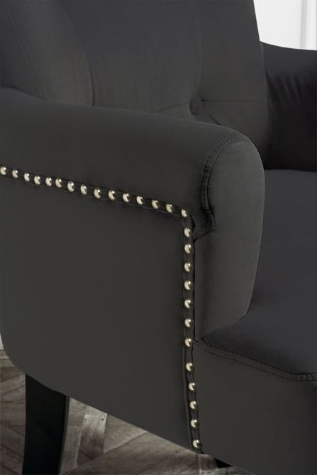 Positano Carver Sessel mit Rückenring - Schwarzer Samt - Bild #0