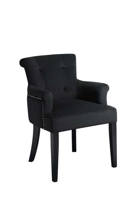 Positano Carver Chair with Back Ring - Black Velvet - Image #0