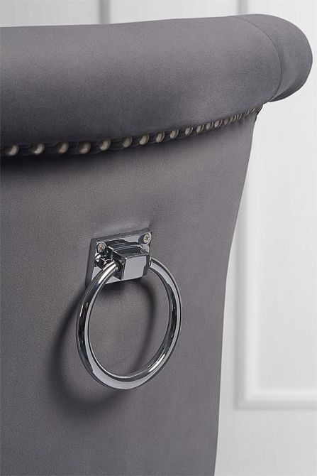 Chaise Positano Carver avec anneau métallique au dos - Gris fumé - Image #0