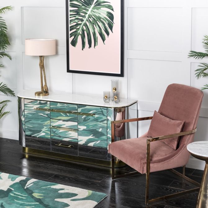 Vantagio Lounge Chair - Blush Pink - Rose Gold base - Image #0