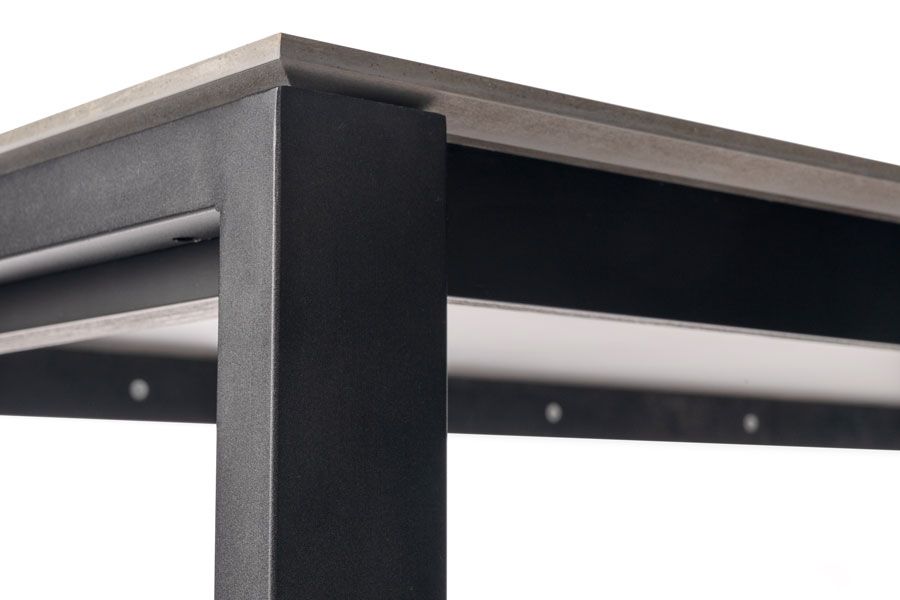 Corinna 6 Seat Dining Table Concrete effect - Black Legs-view3