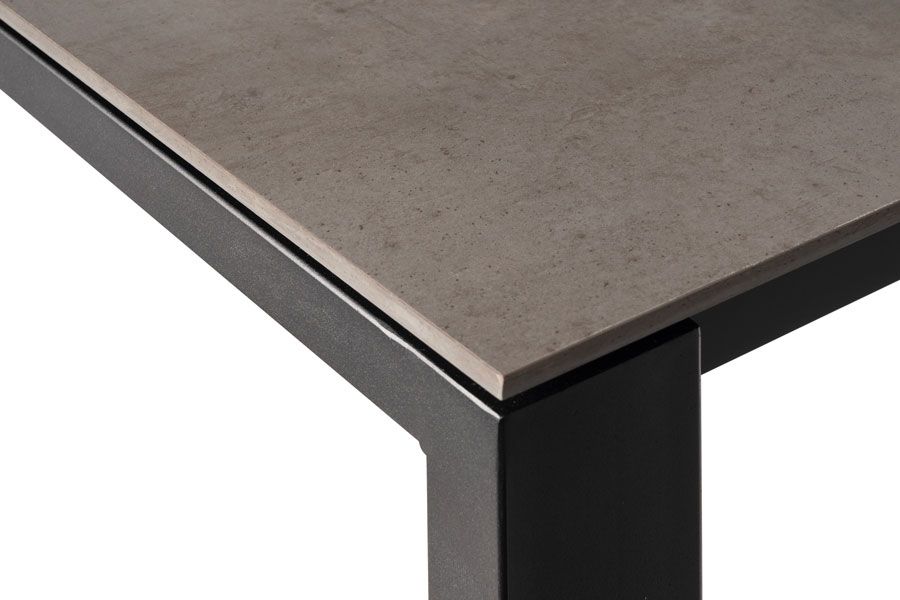 Corinna 6 Seat Dining Table Concrete effect - Black Legs-view4