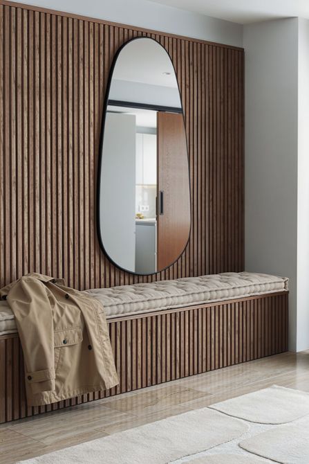 Adria Pebble Shape Dress Mirror - Matt Black-view2