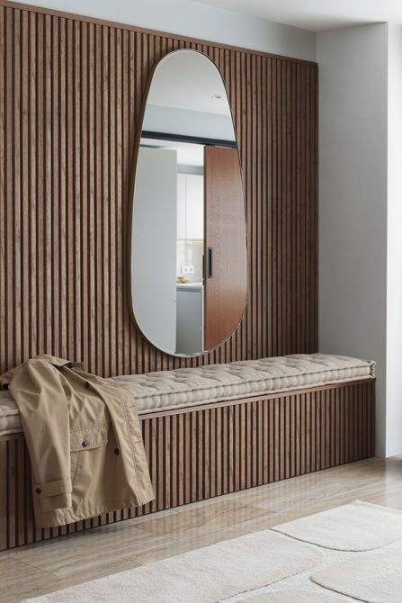 Adria Pebble Shape Dress Mirror - Brushed Brass-view2