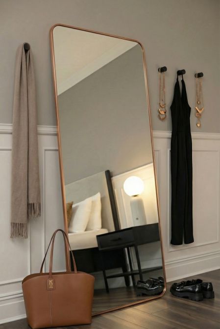 Alana Extra Large Leaning Mirror – Brass-view2