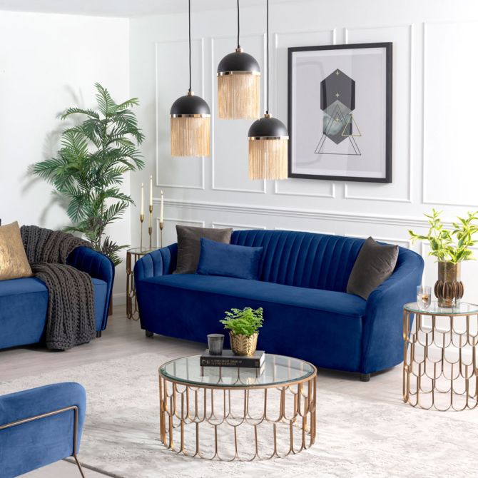 Alice - Sofá de tres plazas - Azul Tinta-view2