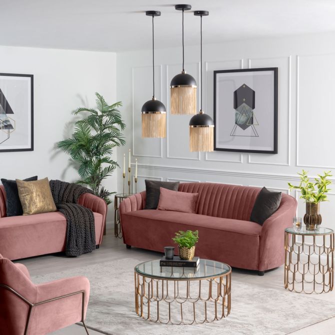 Alice Divano a tre posti - Rosa cipria-view2