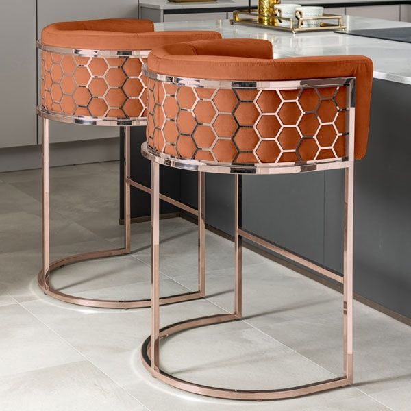 My Furniture Alveare Bar Stool, Copper Coloured Bar Stools