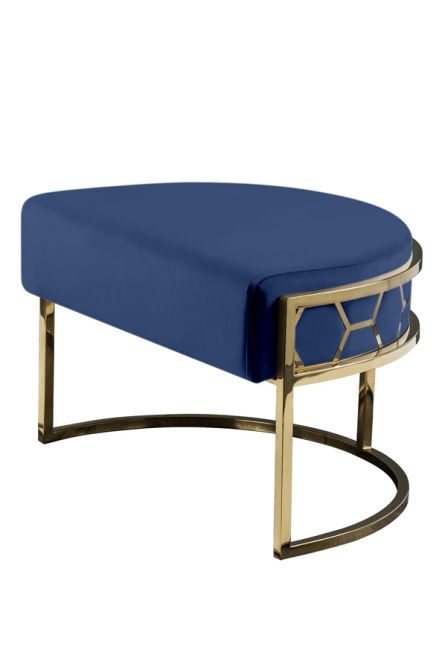 Alveare Repose-pied, base laiton - Bleu roi-view2