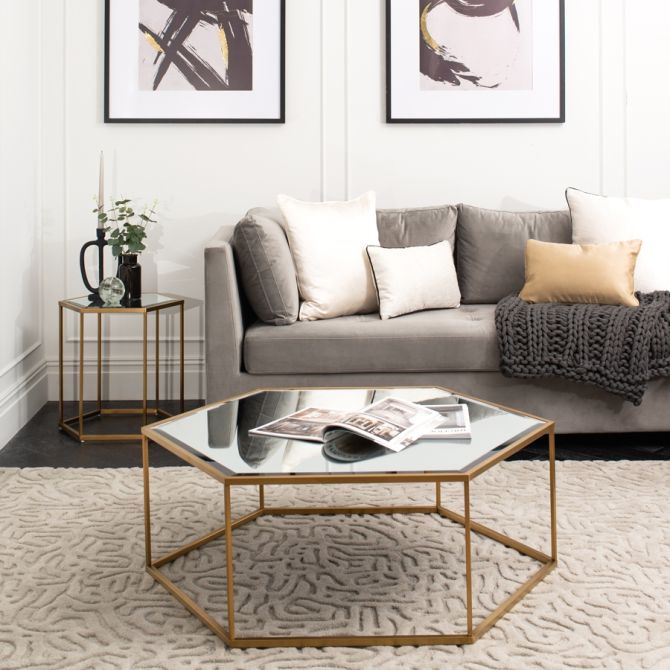 Alveare Brass Side Table -view2