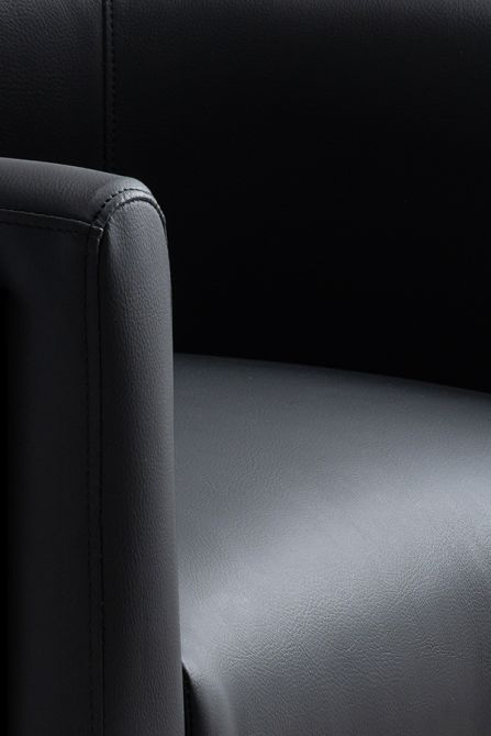 Alveare Taburete de mostrador en Plata - Cuero PU Negro-view4