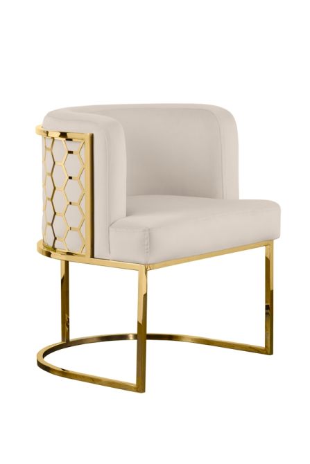 Alveare Dining chair Brass - Chalk - Image #0
