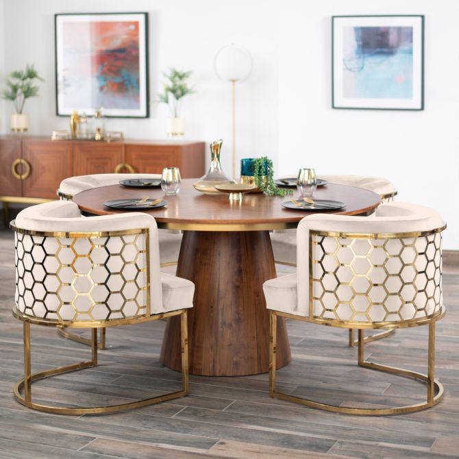 Alveare Matstol Mässing - Chalk-view3