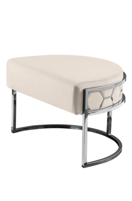 Alveare Footstool Silver - Chalk-view2