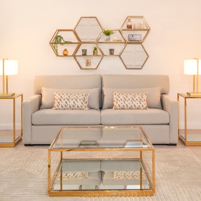 Alveare - Espejo de pared de cobre-view2