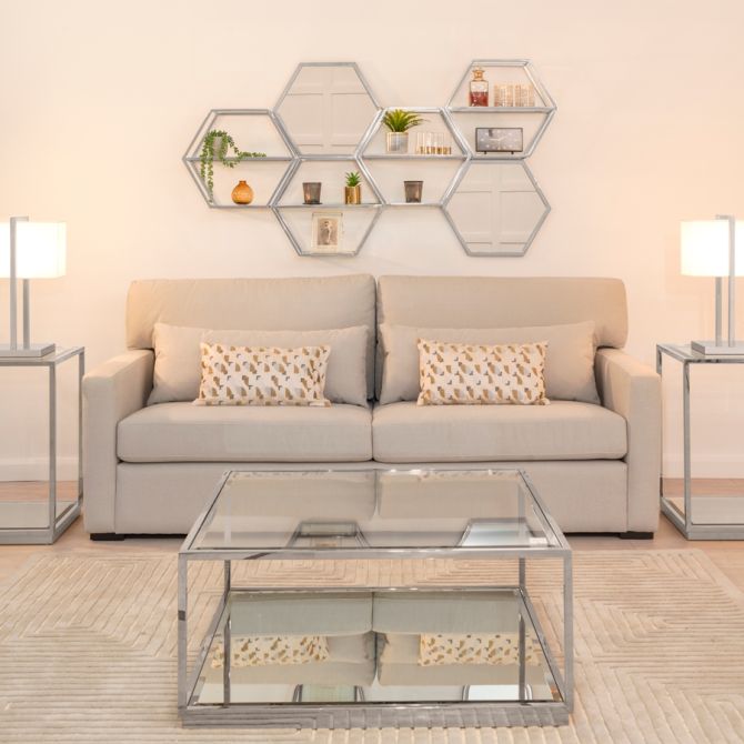 Alveare Wandspiegel Geborsteld Chroom-view2