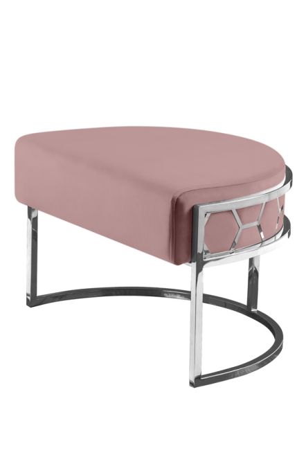 Alveare Sgabello poggiapiedi - Rosa cipria - Argento-view2