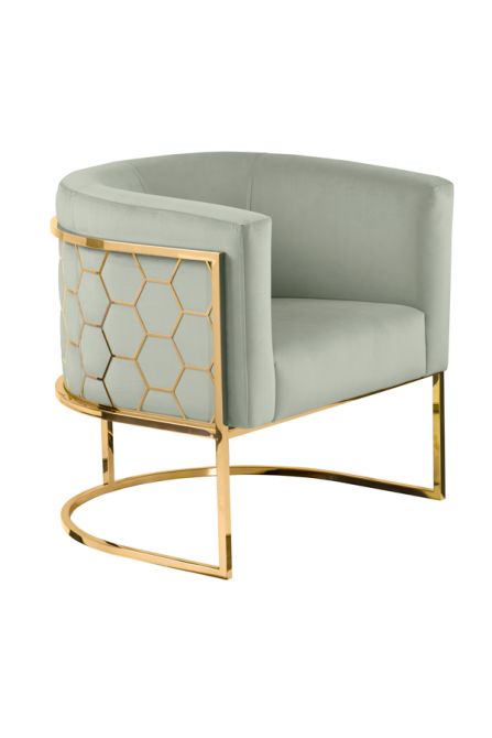 Alveare Fauteuil, base laiton - Jade-view2
