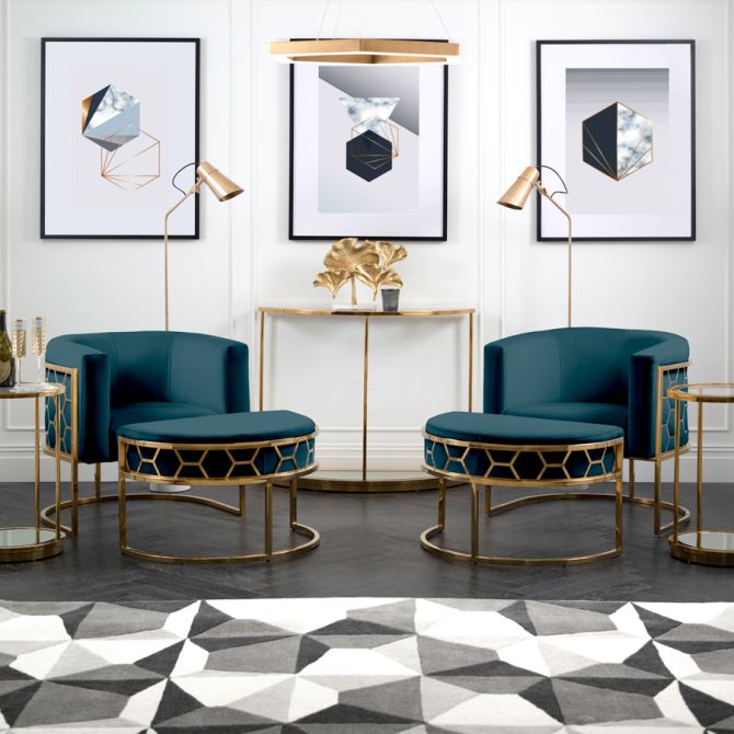 Alveare Tubstol Mässing - Peacock-view3