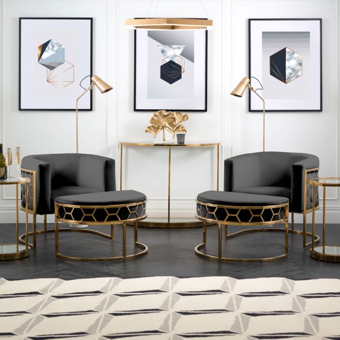 Alveare Tubstol Mässing - Smoke Grey-view3