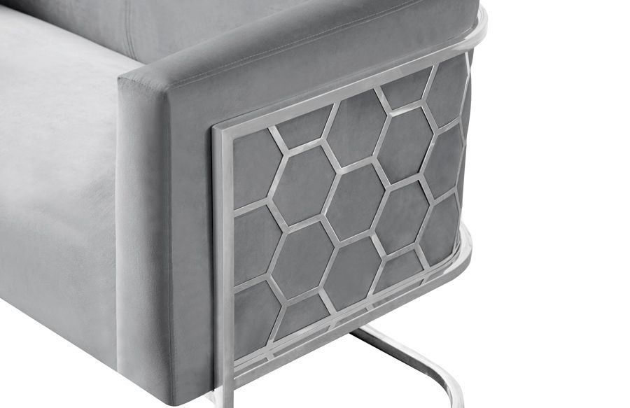 Alveare 2-Sitzer Sofa -Silber- Taubengrau-view5
