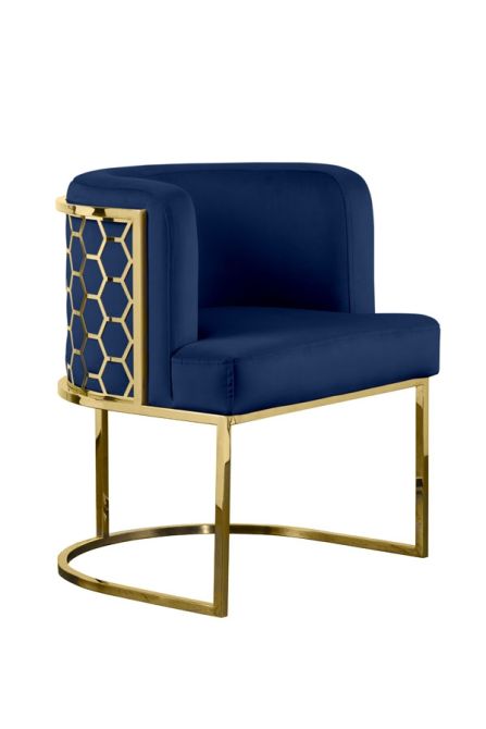 Alveare Dining Chair Brass - Royal Blue-view2