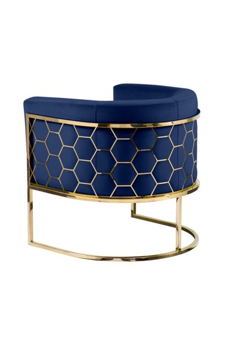 Alveare tub chair Brass - Royal blue - Image #0