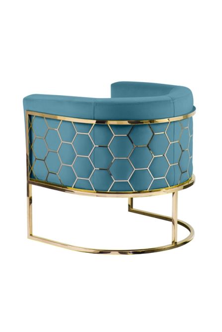 Alveare tub chair Brass -Teal - Image #0