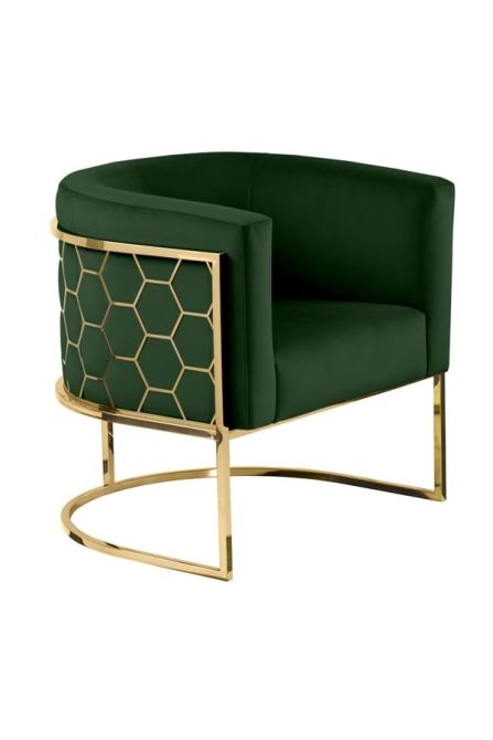 Alveare Fauteuil, base laiton - Vert bouteille-view2