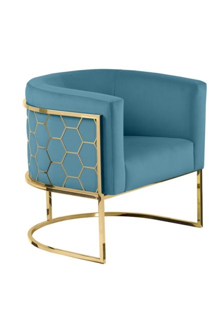 Alveare tub chair Brass -Teal - Image #0
