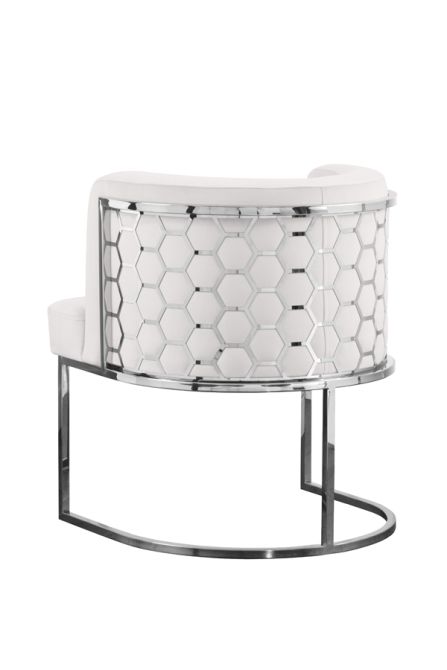 Alveare Esstischstuhl - Silber - Kreideweiß-view5