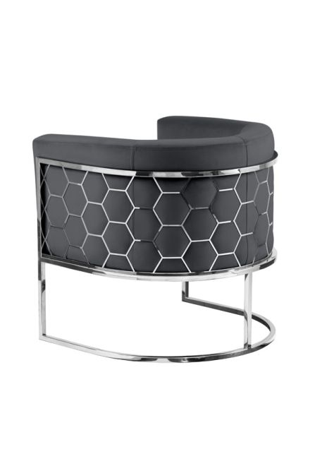 Alveare tub chair Silver - Smoke grey - Image #0