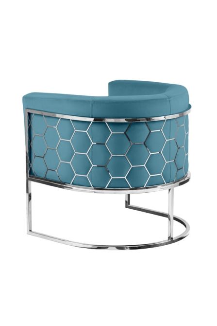 Alveare tub chair Silver -Teal - Image #0