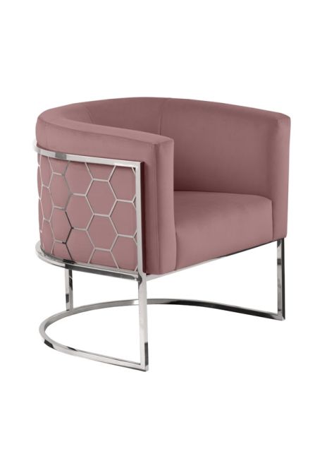 Alveare tub chair Silver  - Blush pink - Image #0