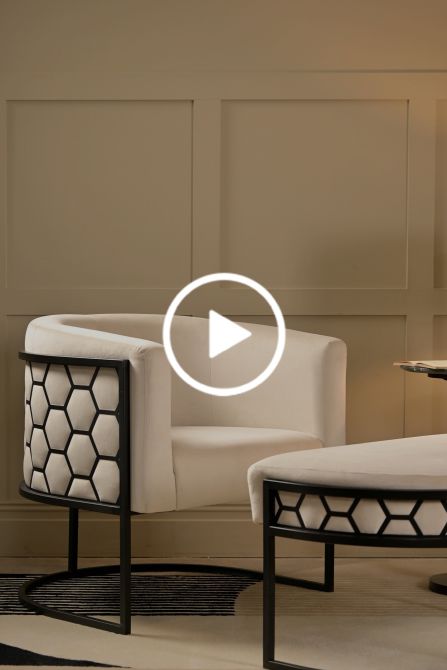 Alveare Fauteuil, base noire - Craie-view3